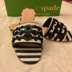 Kate Spade Alice Black & White beaded sandal